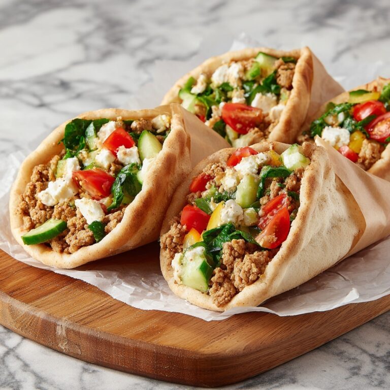 Mediterranean Ground Chicken Pitas Recipe