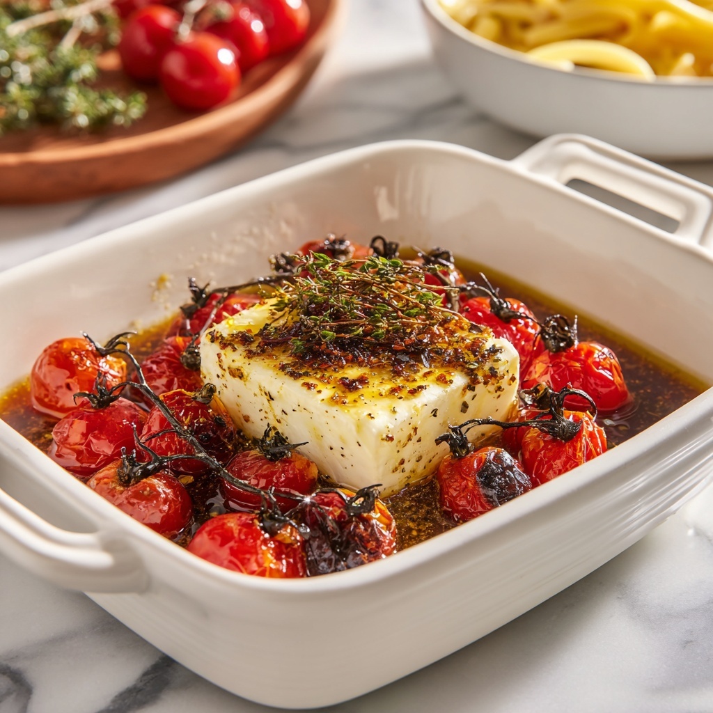 Baked Feta Pasta with Cherry Tomatoes Recipe - Recipe Image