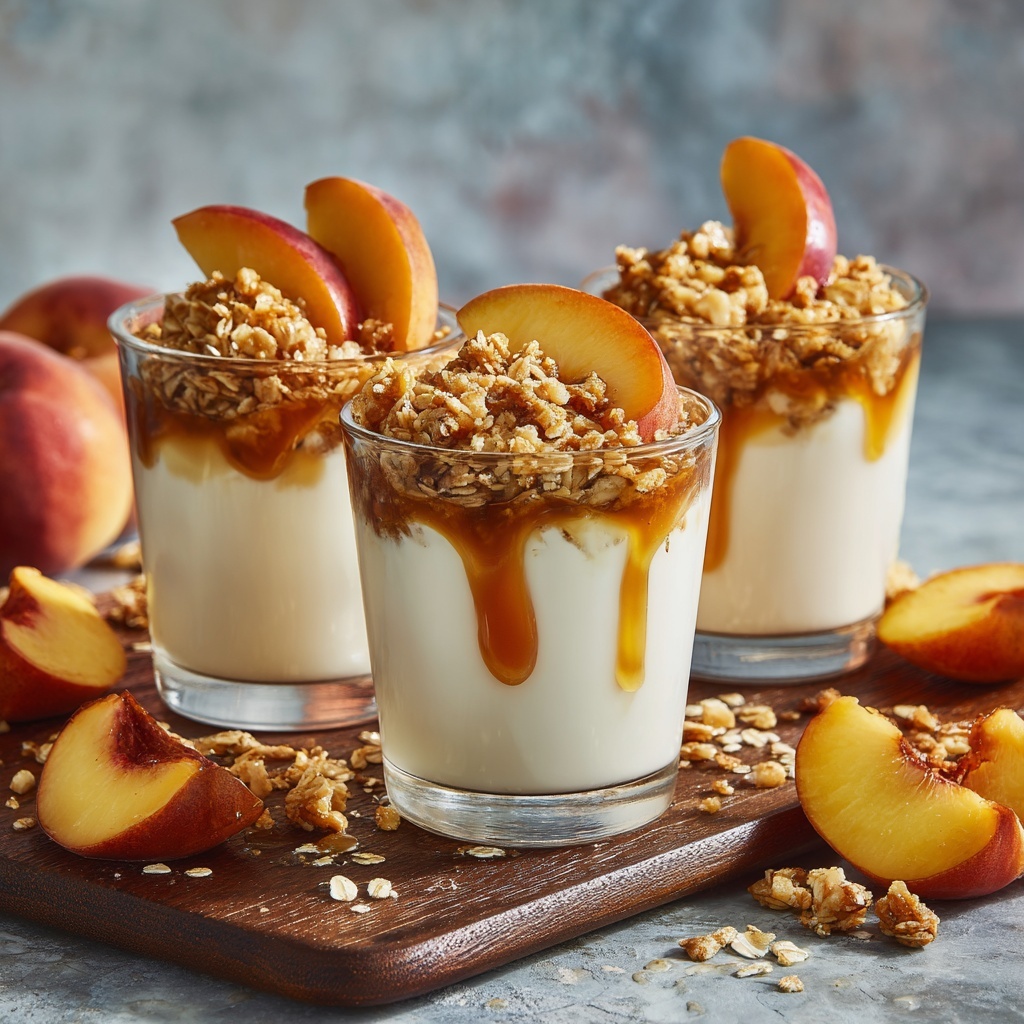 Peach Cobbler Overnight Oats Recipe - Recipe Image