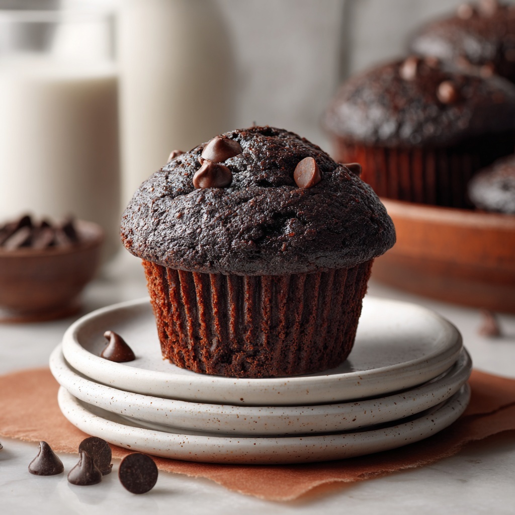 Copycat Costco Double Chocolate Muffins Recipe - Recipe Image