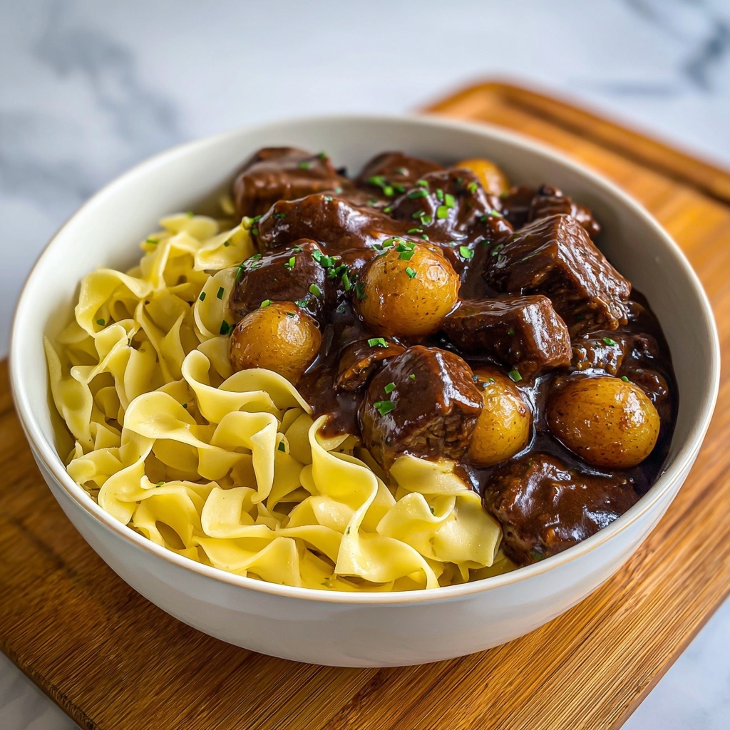 Beef Tips with Buttery Noodles Recipe - Recipe Image