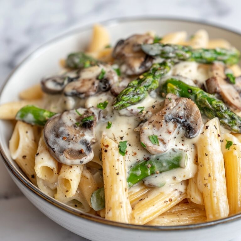 Creamy Mushroom and Asparagus Chicken Penne Recipe