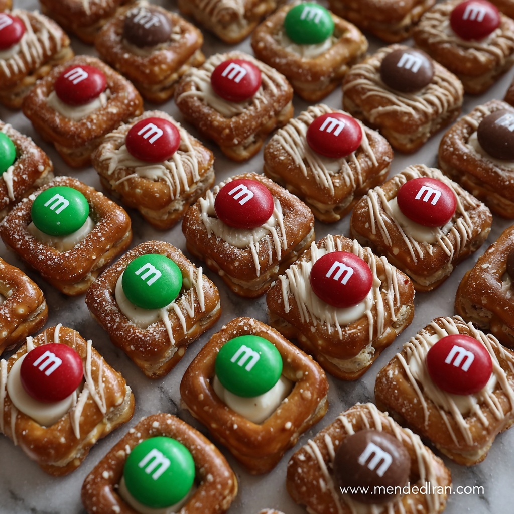 Pretzel M&M Hugs (Christmas Style) Recipe - Recipe Image