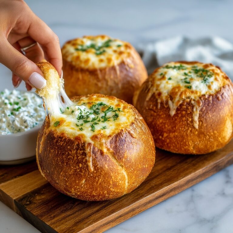 Loaded Triple Cheese Garlic Bread Bowls Recipe