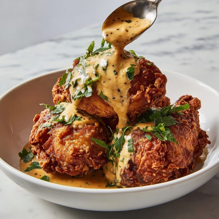Crispy Parmesan Chicken with a Rich Garlic Sauce Recipe