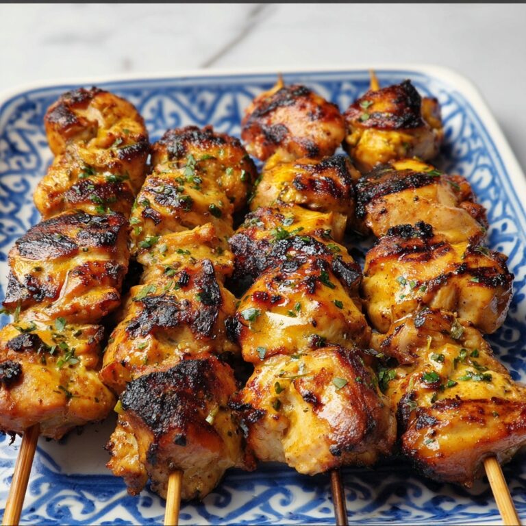 Oven-Baked Chicken Skewers with Bell Peppers and Onions Recipe