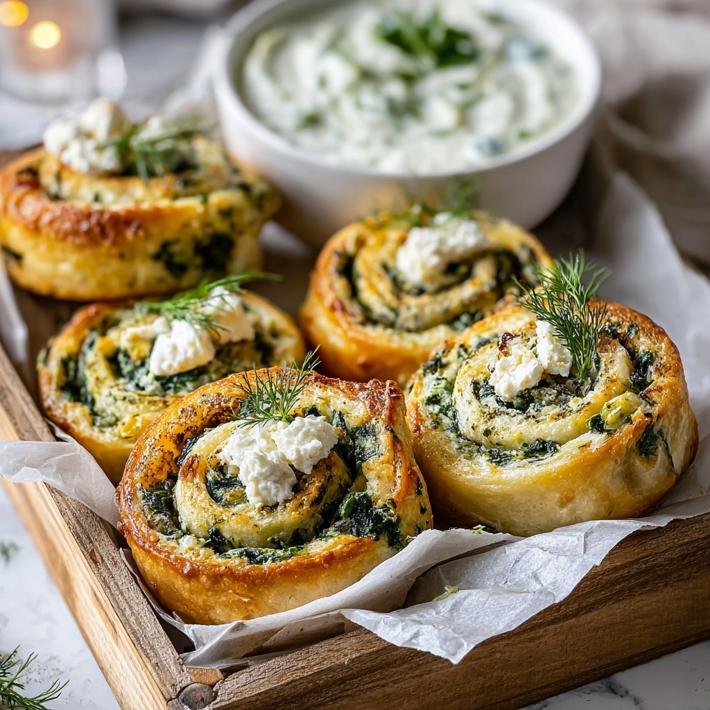 Spinach and Feta Puff Pastry Rolls Recipe - Recipe Image