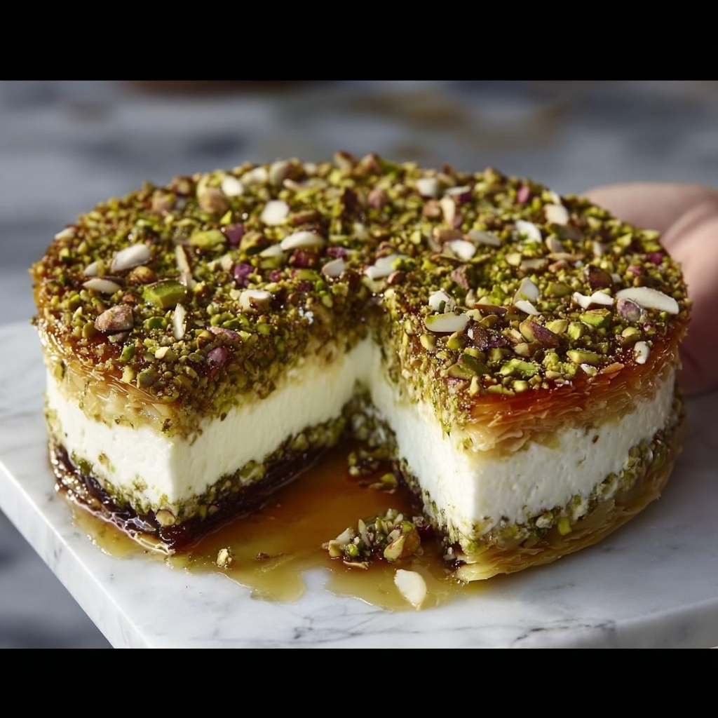 Honey Cheesecake Pistachio Baklava Recipe - Recipe Image