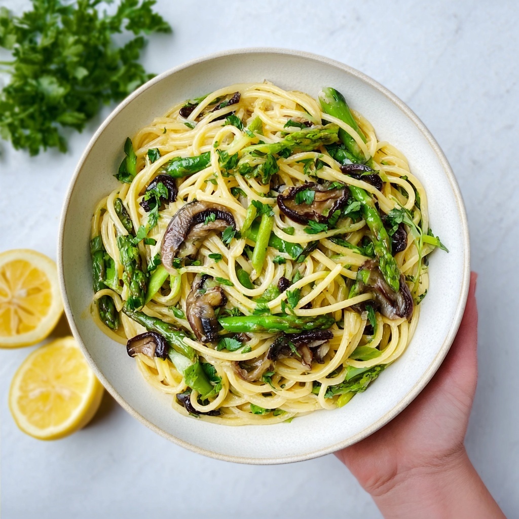 Roasted Asparagus and Mushroom Carbonara Recipe - Recipe Image