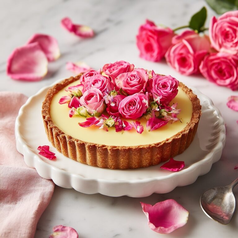 Rose Blossom Panna Cotta Tart Recipe