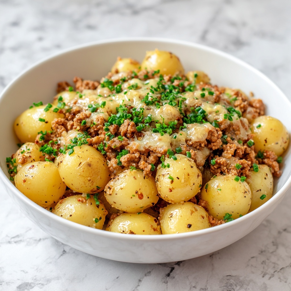 One-Pan Cheesy Meat & Potato Skillet Recipe - Recipe Image