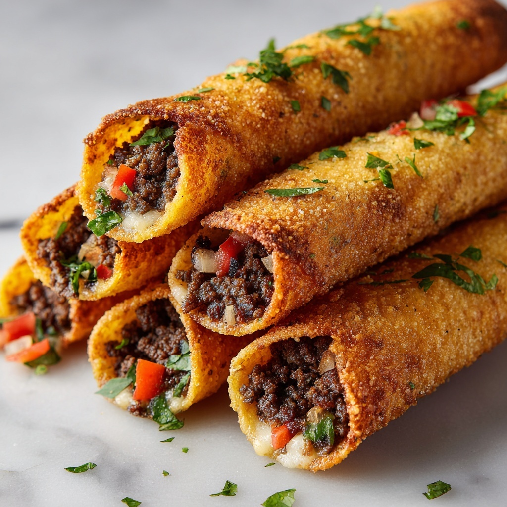 Crispy Jalapeño Popper Beef Taquitos Recipe - Recipe Image