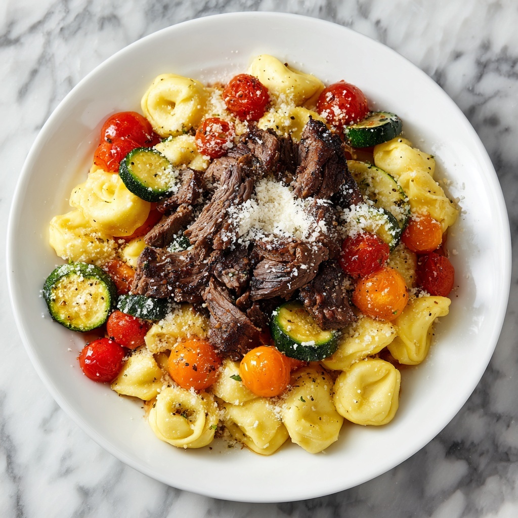 Garlic Parmesan Steak Tortellini Recipe - Recipe Image