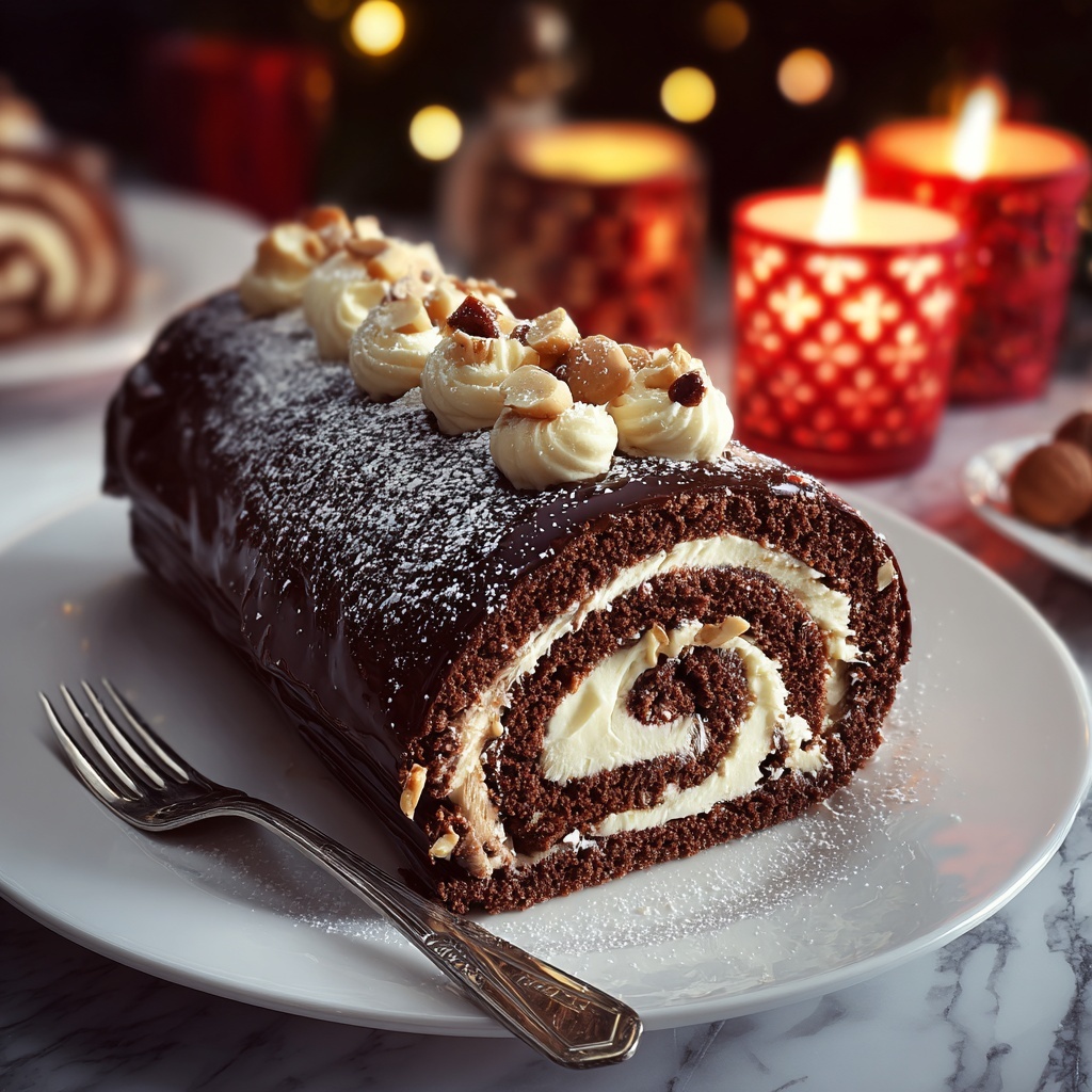 Yule Log Cake (Bûche de Noël) Recipe - Recipe Image
