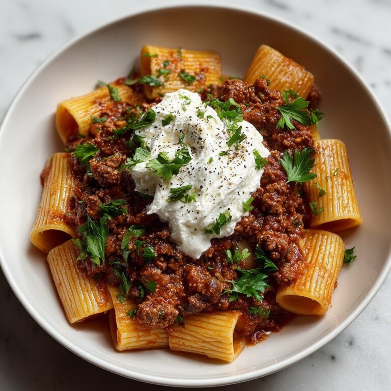 Grandma’s Meat Sauce Pasta with Burrata Recipe