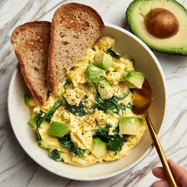 Scrambled Eggs with Spinach and Avocado Recipe
