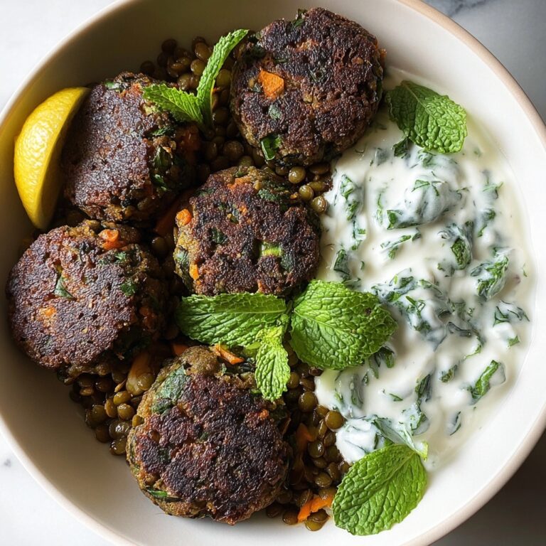 Baked Greek Lentil Meatballs with Tzatziki Recipe