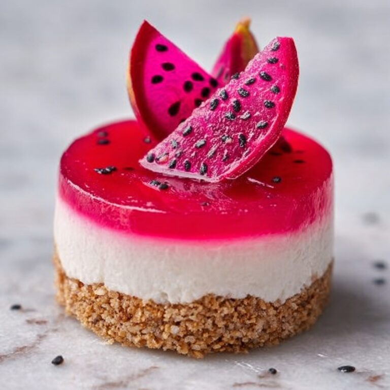 No-Bake Dragon Fruit Mini Cheesecakes Recipe