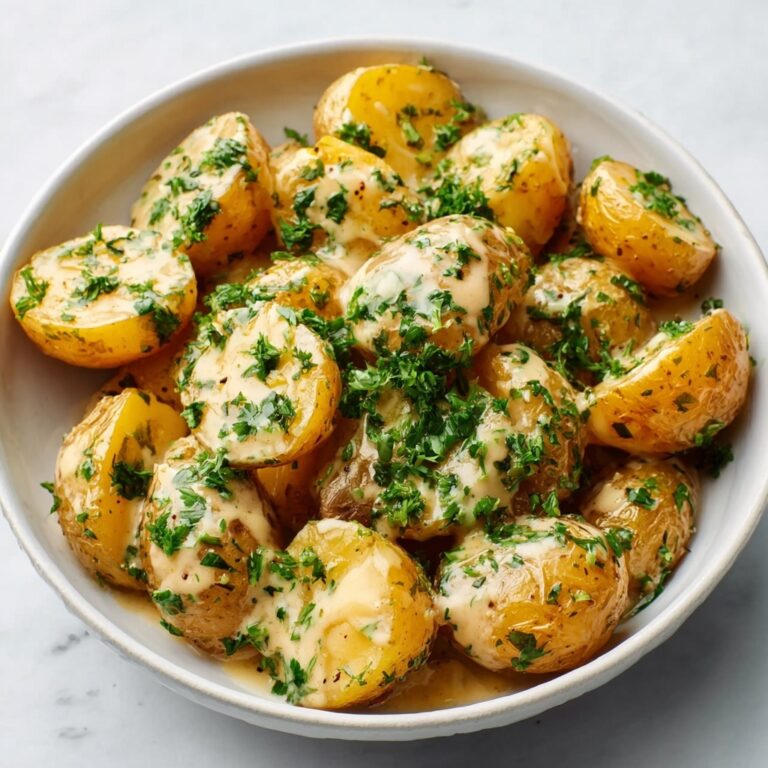 Creamy Garlic Sauce Baby Potatoes Recipe
