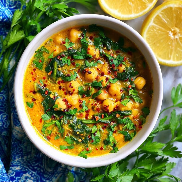 Turmeric Soup with Chickpeas, Orzo, and Spinach Recipe