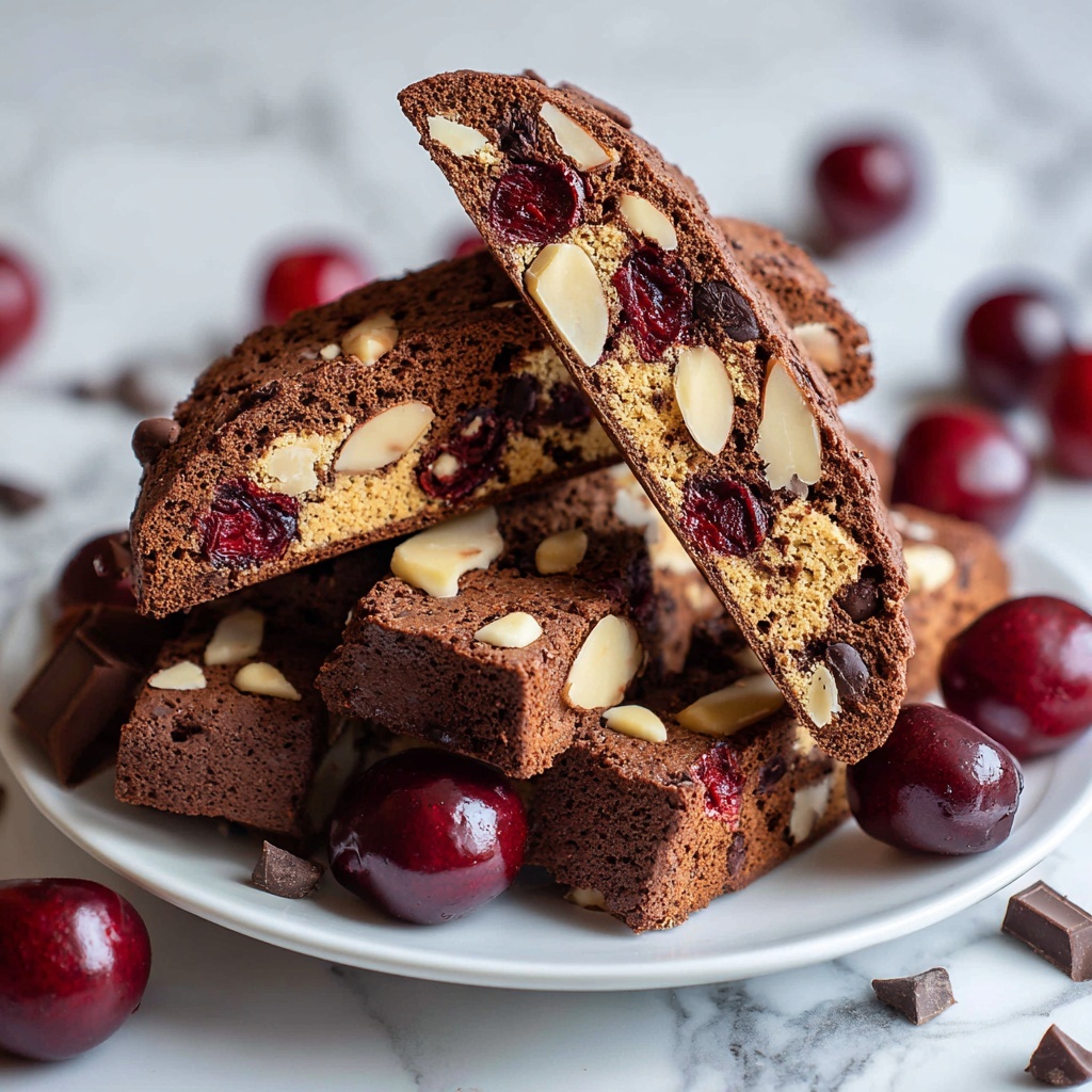 Decadent Chocolate Cherry Biscotti Recipe - Recipe Image