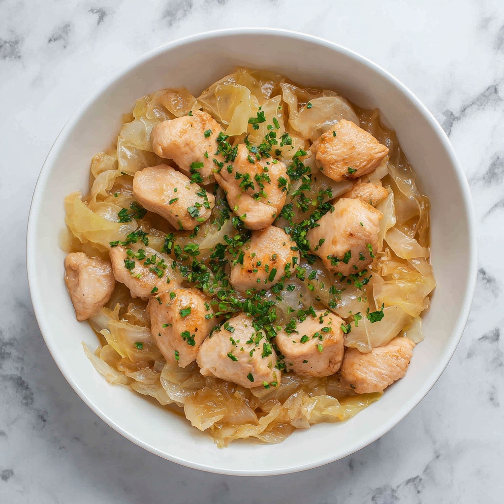 Sautéed Garlic Cabbage with Tender Chicken Recipe - Recipe Image