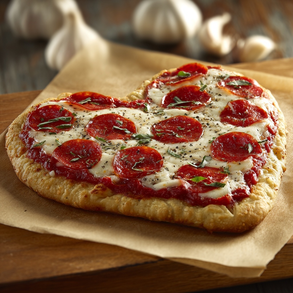 Heart-Shaped Pizza Recipe - Recipe Image