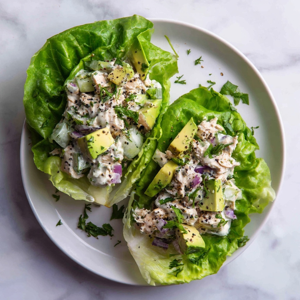 Avocado Chicken Salad Lettuce Wraps Recipe - Recipe Image