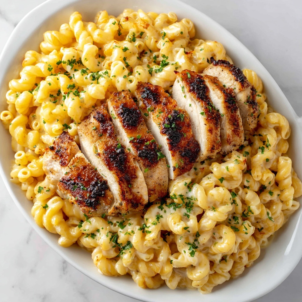 Parmesan Garlic Chicken Mac and Cheese Recipe - Recipe Image