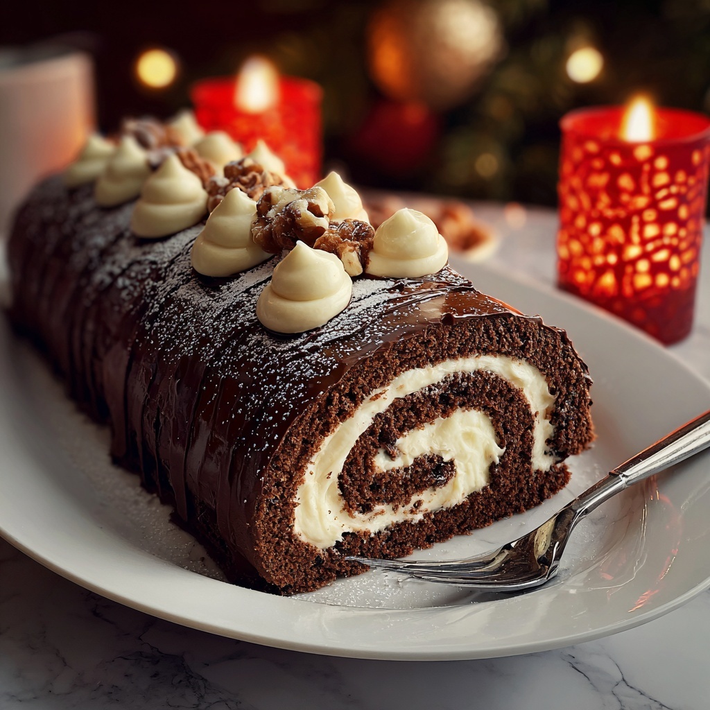 Yule Log Cake (Bûche de Noël) Recipe - Recipe Image