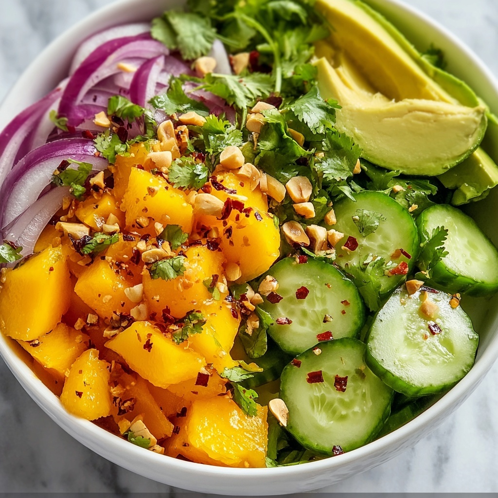 Mango Salad with Sweet Chilli Lime Dressing Recipe - Recipe Image