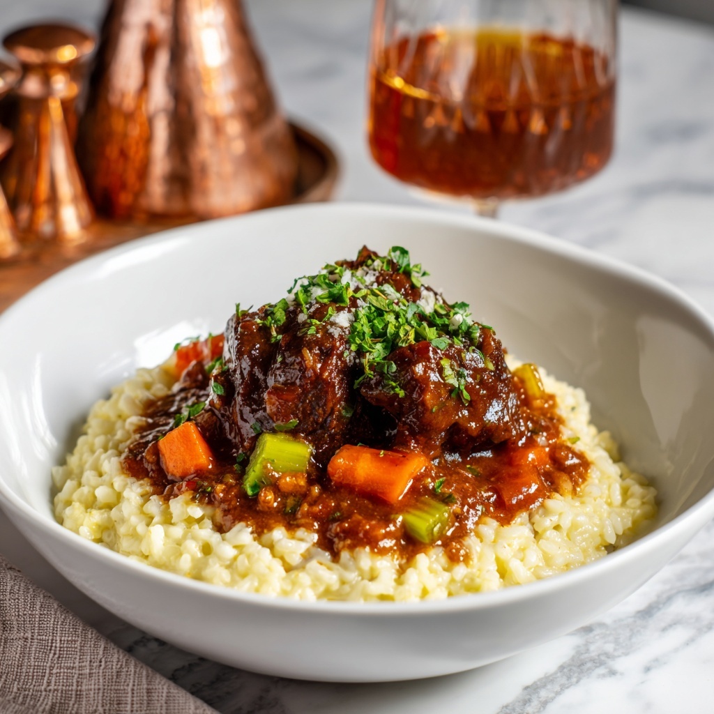 Cola-Braised Short Ribs with Creamy Parmesan Risotto Recipe - Recipe Image