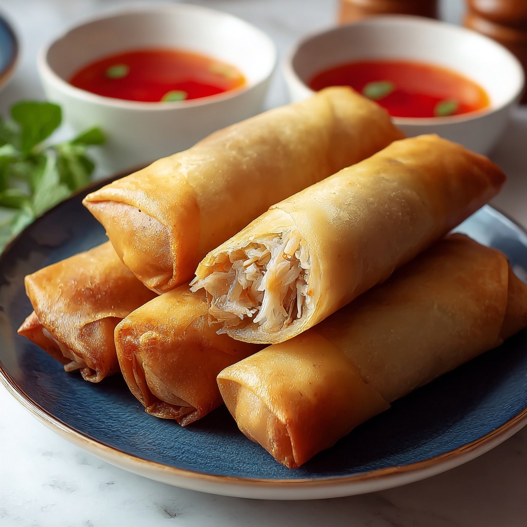Easy Chicken Spring Rolls Recipe - Recipe Image