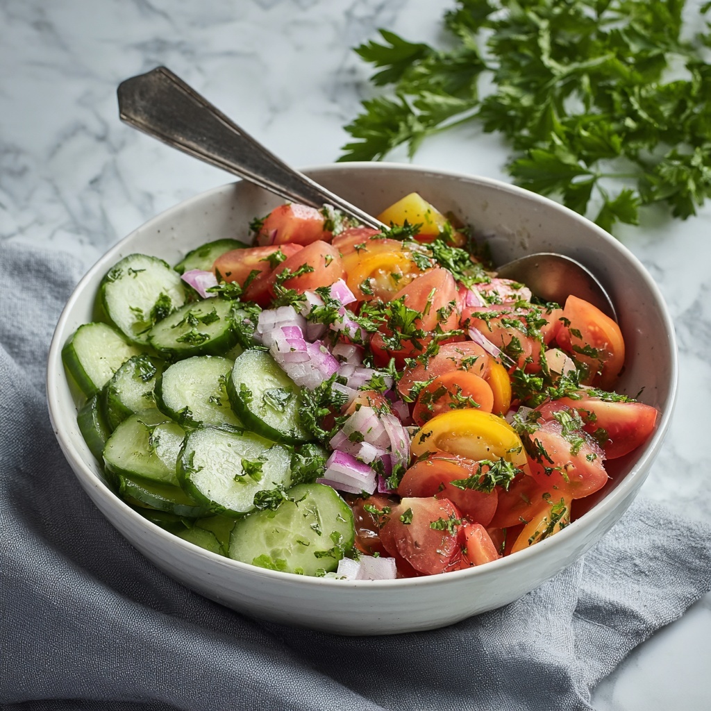 Shirazi Salad: A Fresh and Tangy Persian Delight Recipe - Recipe Image