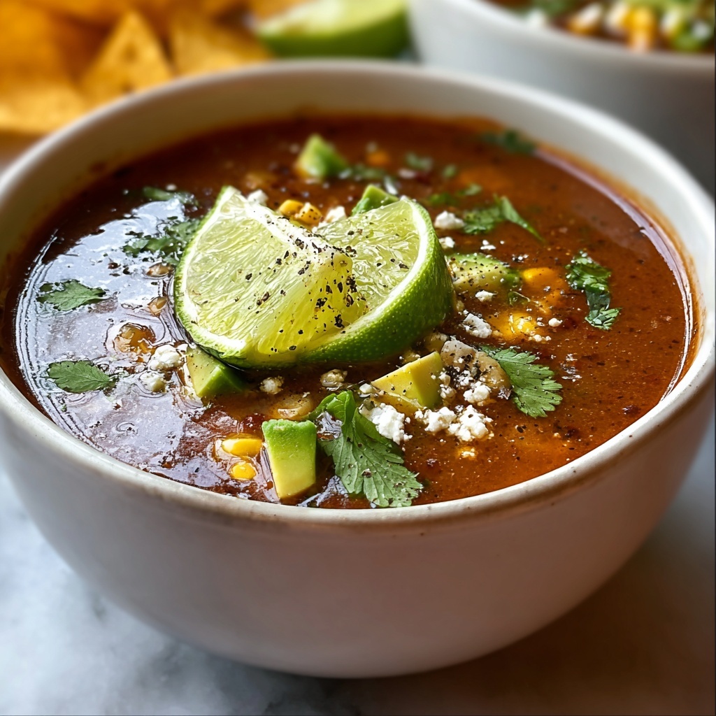 Flavorful Salsa Verde Tortilla Soup Recipe - Recipe Image