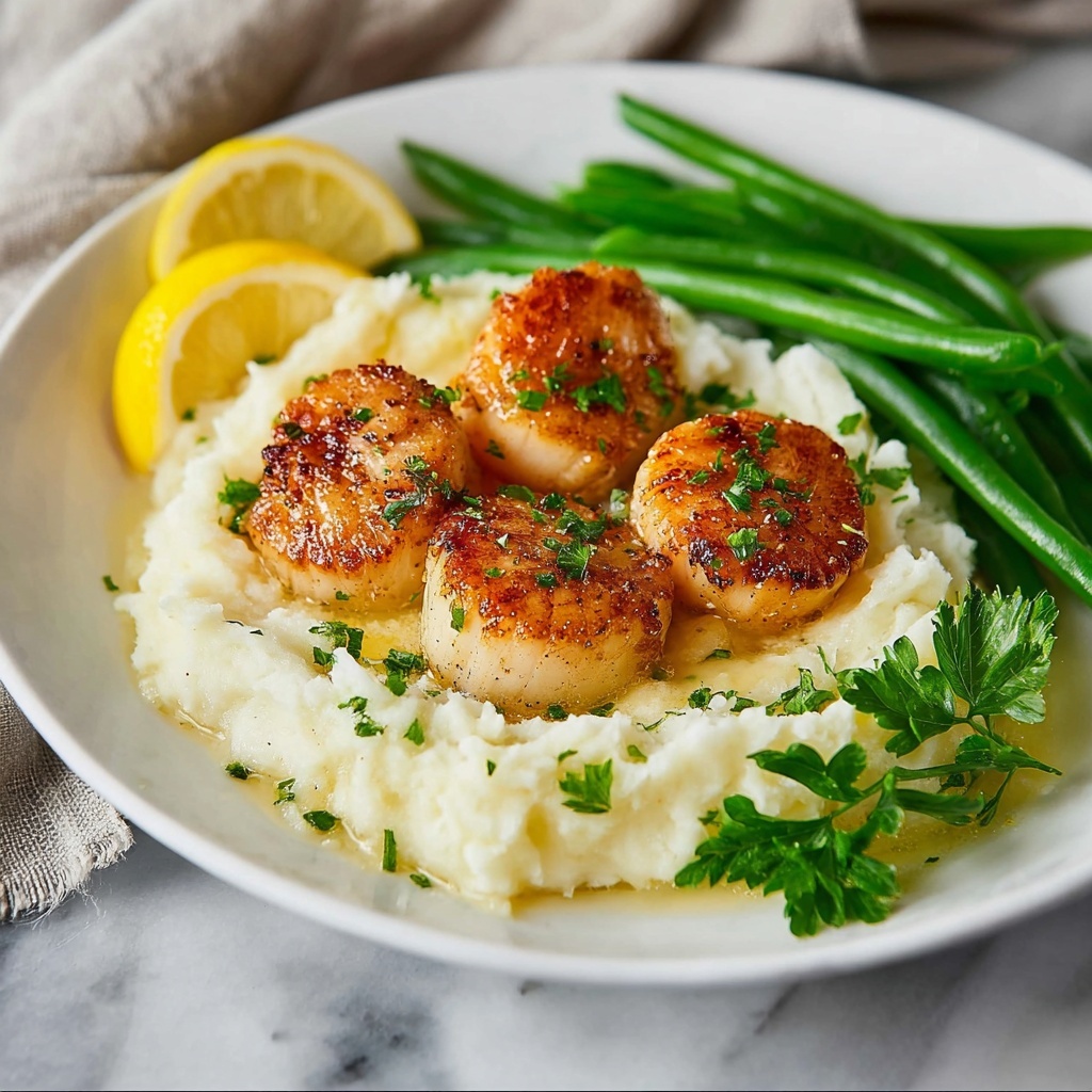 Pan-Seared Scallops with Mashed Potatoes Recipe - Recipe Image
