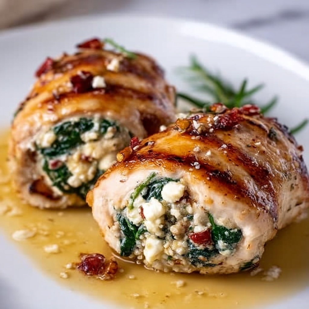 Spinach and Feta Chicken Rolls Recipe - Recipe Image