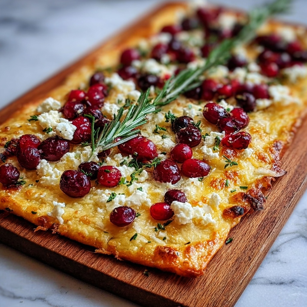 Roasted Cranberry and Goat Cheese Flatbread Recipe - Recipe Image