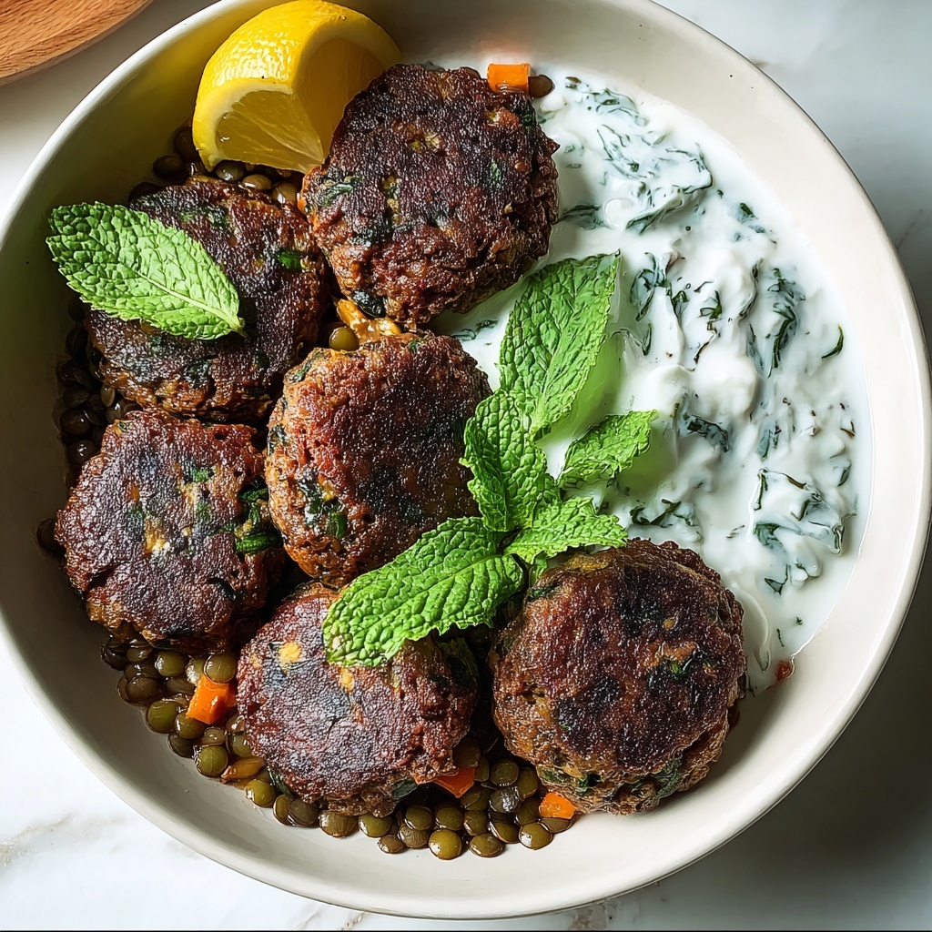 Baked Greek Lentil Meatballs with Tzatziki Recipe - Recipe Image