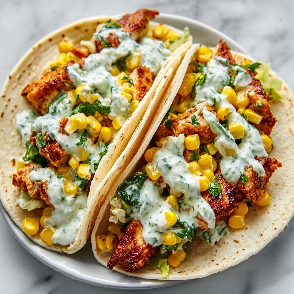 Fried Chicken Street Corn Tacos Recipe - Recipe Image