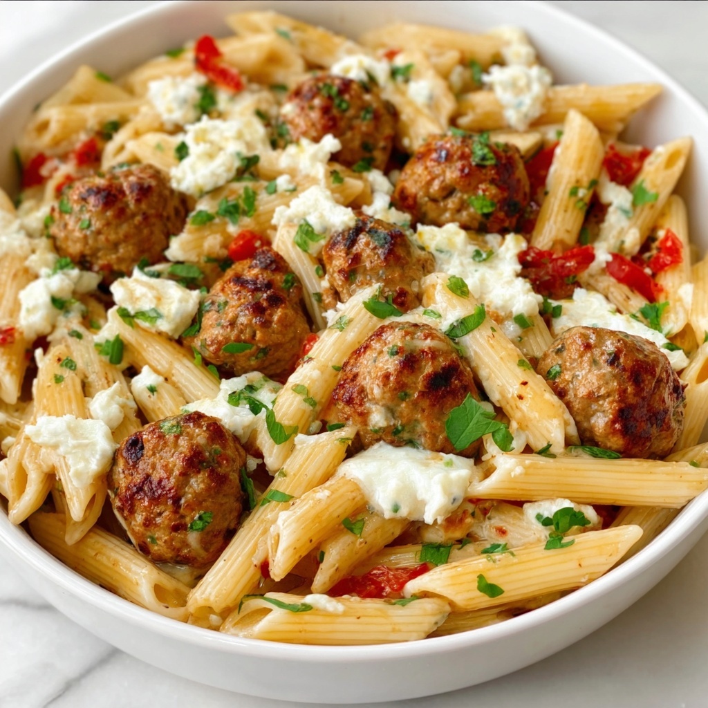 Caprese Turkey Meatball Pasta Skillet Recipe - Recipe Image