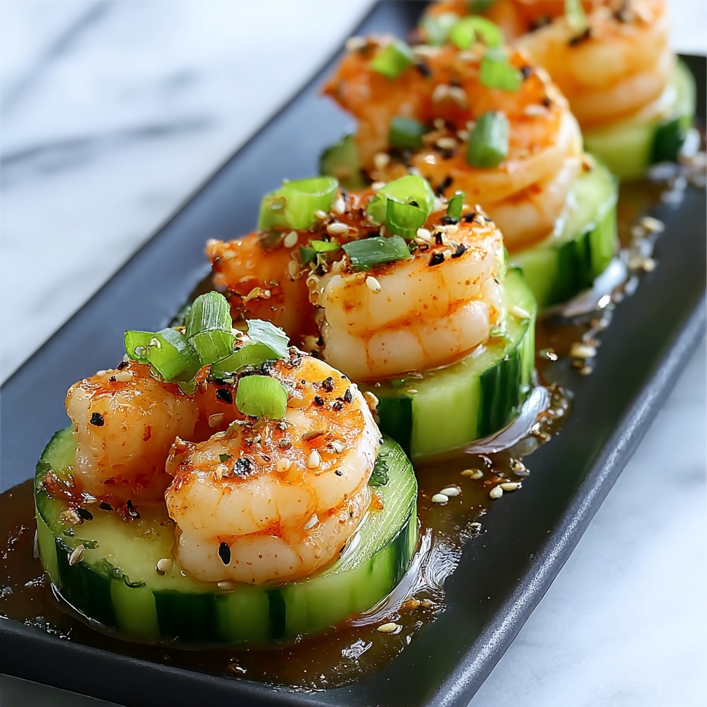 Spicy Shrimp Cucumber Sushi Boats Recipe - Recipe Image