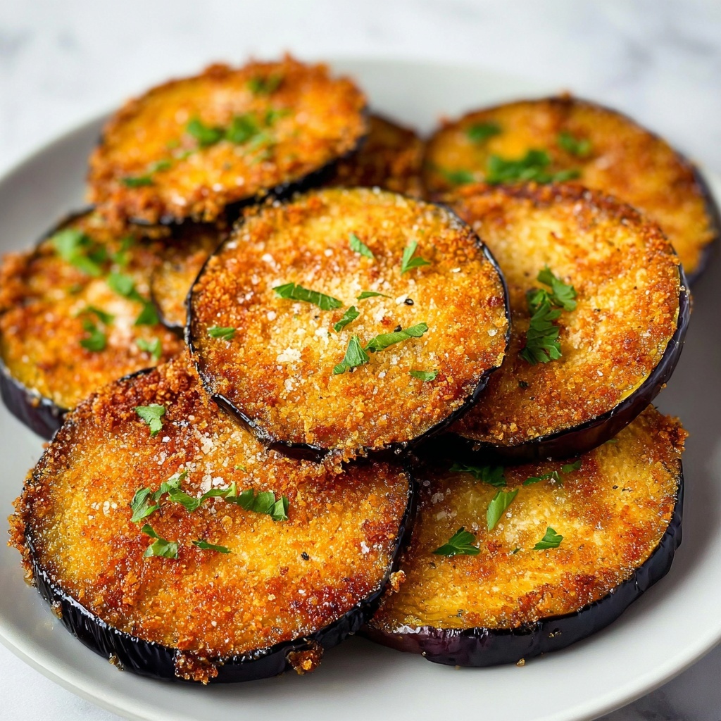 Crispy Parmesan Italian Seasoned Air Fryer Eggplant Recipe - Recipe Image