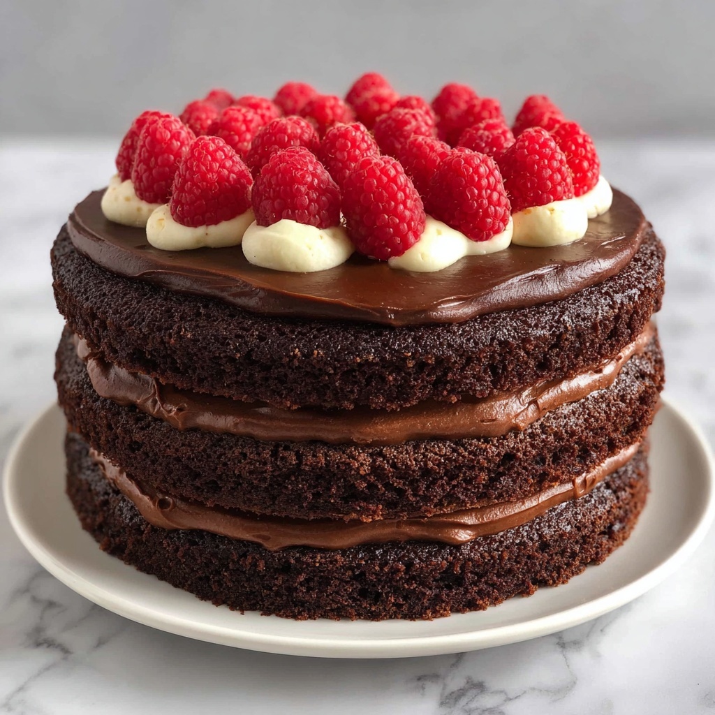 Raspberry Chocolate Ganache Cake Recipe - Recipe Image