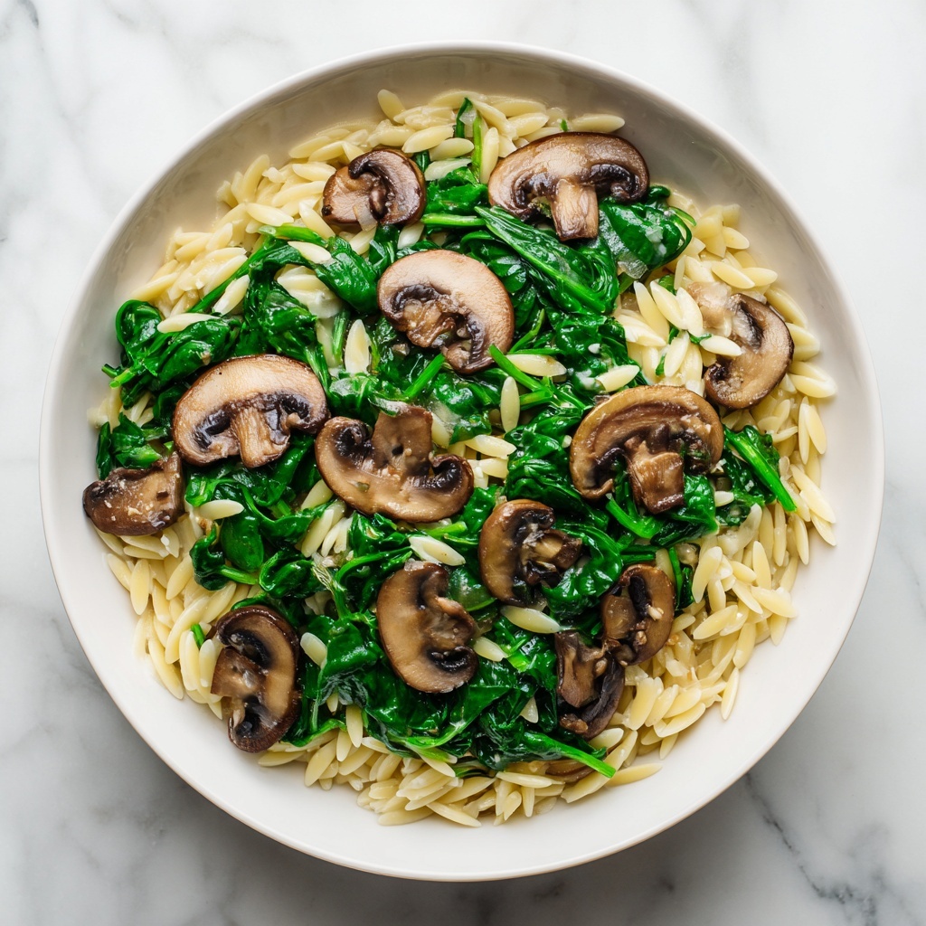 Mushroom and Spinach Orzo Recipe - Recipe Image