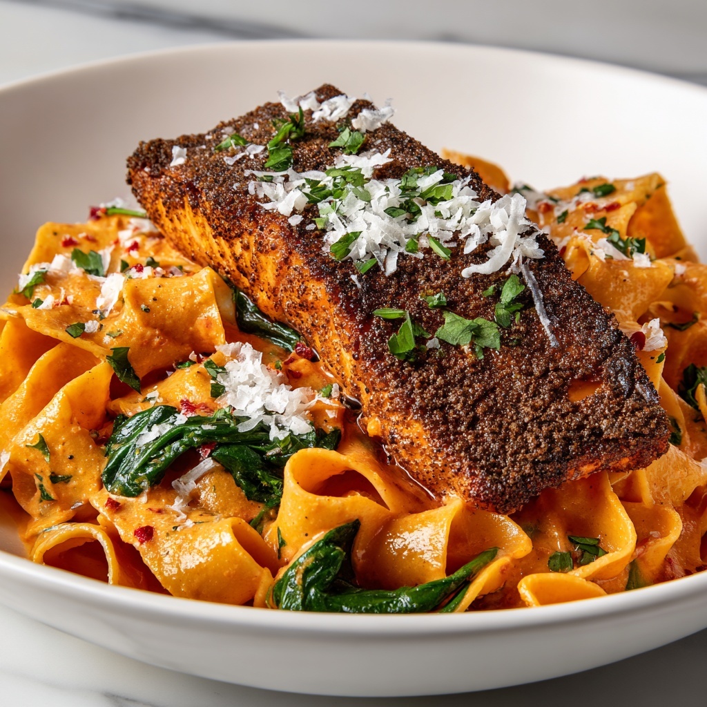 Tuscan Salmon and Mafaldine Pasta Recipe - Recipe Image