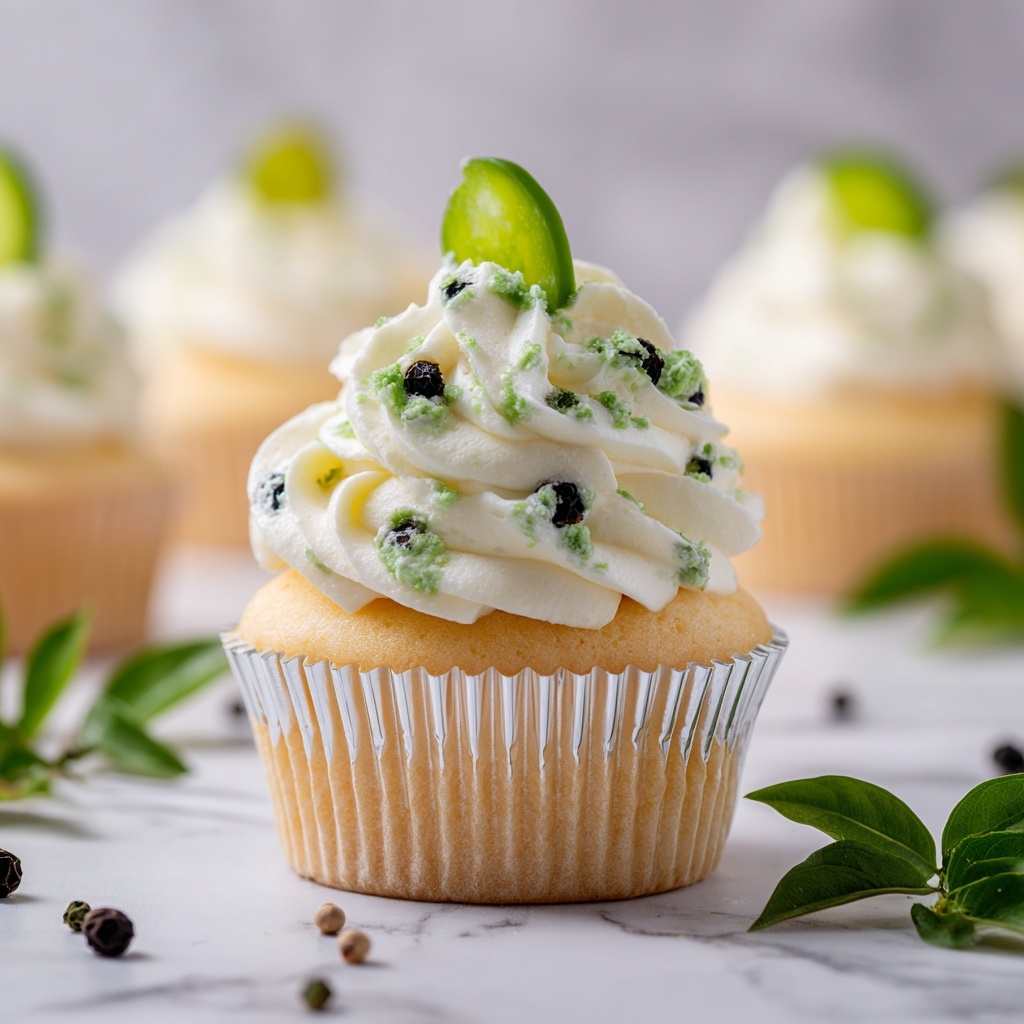 Savory Dill Pickle Cupcakes Recipe - Recipe Image