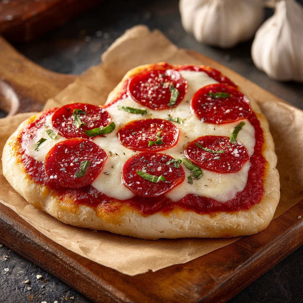 Heart-Shaped Pizza Recipe - Recipe Image