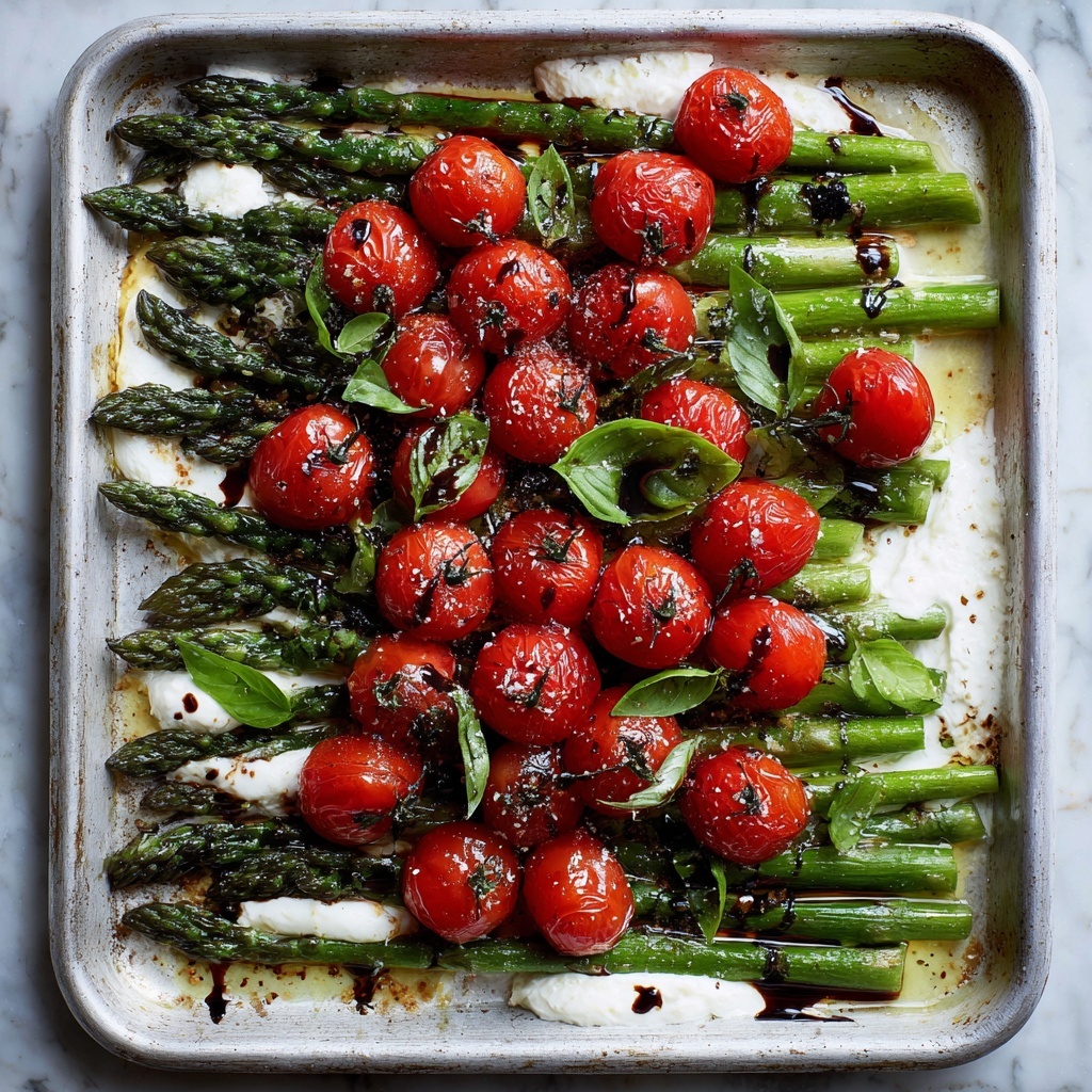 Parmesan Roasted Asparagus with Tomatoes and Balsamic Recipe - Recipe Image