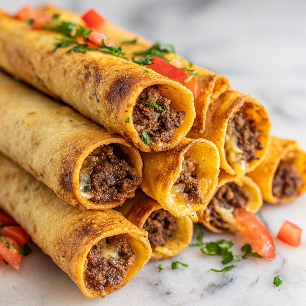 Crispy Jalapeño Popper Beef Taquitos Recipe - Recipe Image